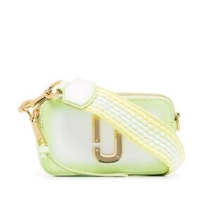 NWT Marc Jacobs Snapshot Fluoro Edge Crossbody Neon Green Woven Strap w/ Dustbag